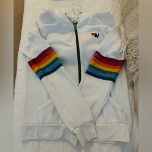 Aviator Nation White Zip-up